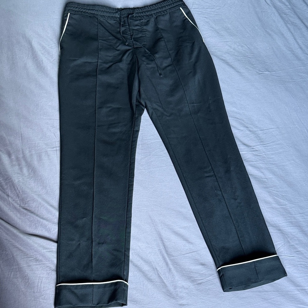 Valentino Black Dress Pants with White Accents